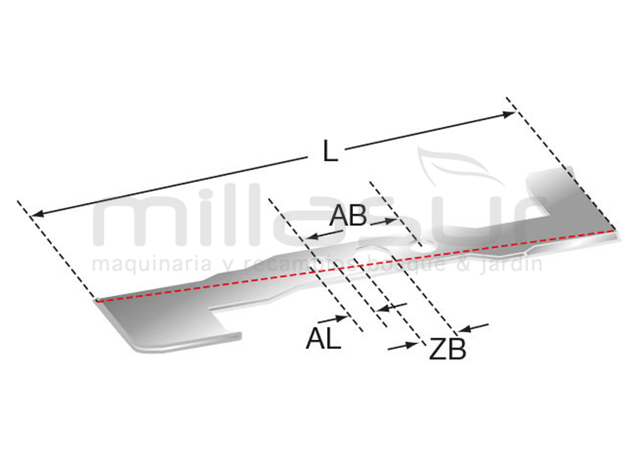 CUCHILLA CORTACÉSPED UNIVERSAL 51CM CON ALTURA