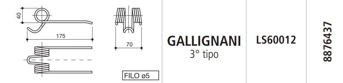 MUELLE ROTOEMPACADORA GALLIGNANI 3º TIPO LS60012