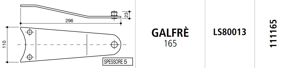 SOPORTE CUCHILLAS SEGADORA ROTATIVA GALFRE 165 LS80013