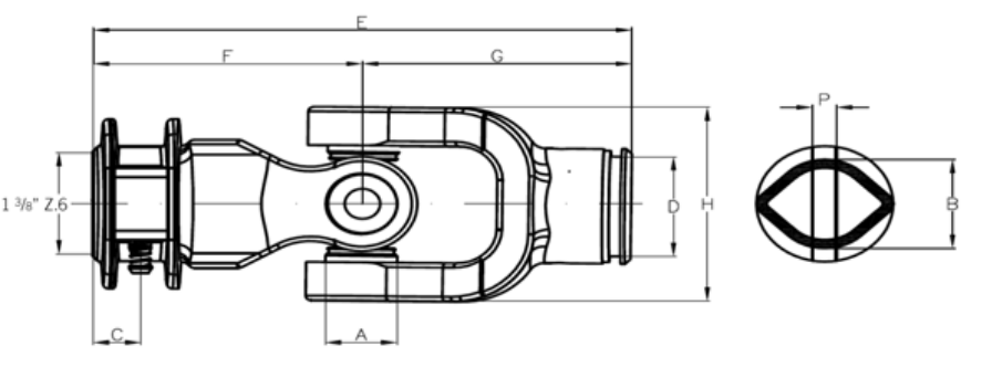 NUDO TRANSMISIÓN 3/8&quot; Z6 PARA TUBO INTERIORREF. 19.1-20