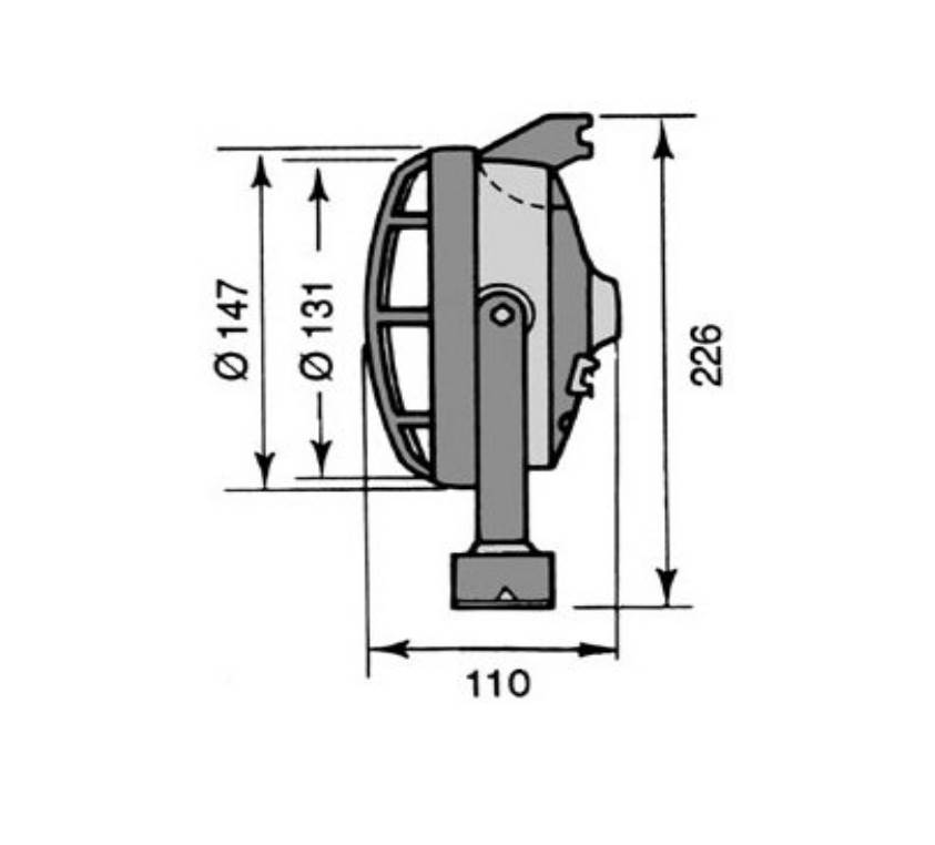 FARO DE TRABAJO 12V 45/40W 24V 55/50W LUZ CORTA