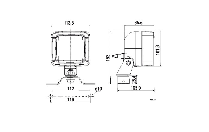 FARO DE TRABAJO 12V 55W H3 - 24V 70W H3 (SIN LAMPARA)