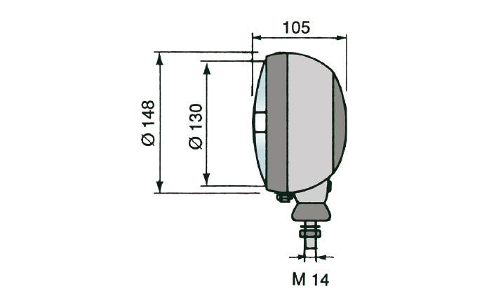 FARO TRACTOR CON REJILLA 12V 45/40W - 24V 55/50W CON LUZ POSICION