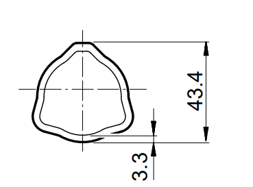 Nudo transmisión 1-3/8 Z6 para tubo triangular de 43.4 mm