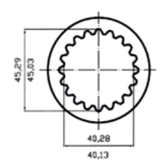 ADAPTADOR TOMA DE FUERZA 1-3/4&quot; Z.20 (HEMBRA) A 1-3/8&quot; Z.6 (MACHO)