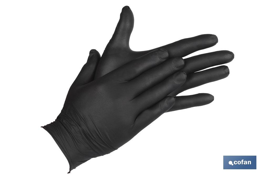 Caja de 100 unidades de guantes de nitrilo Negro Talla M