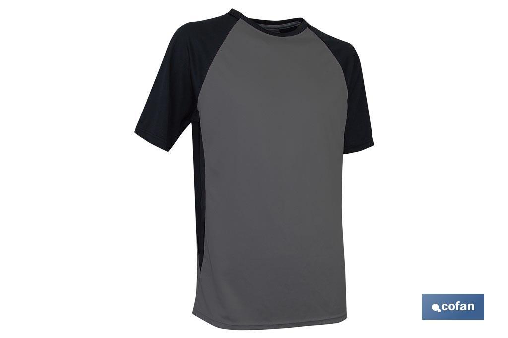 CAMISETA TRANSPIRABLE &quot;PILOTE&quot; GRIS-NEGRA 160g/m2 T-XL