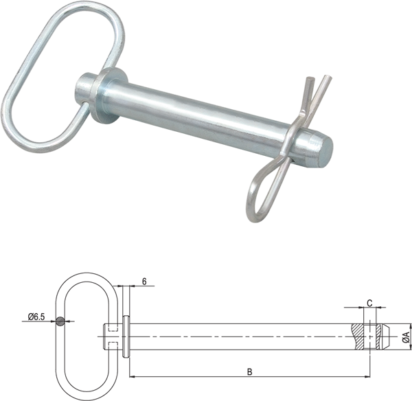 BULON 28X189mm ASA OVALADA Y PASADOR &quot;R&quot; HPWHP28189D
