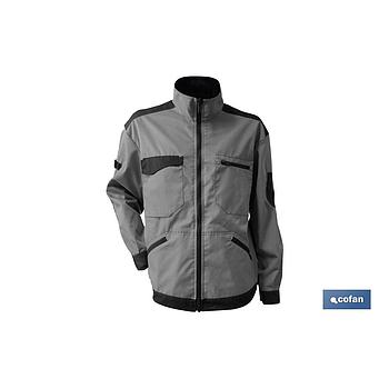 CHAQUETA TRABAJO "BENZ" 280gms/m GRIS-NEGRO T-L