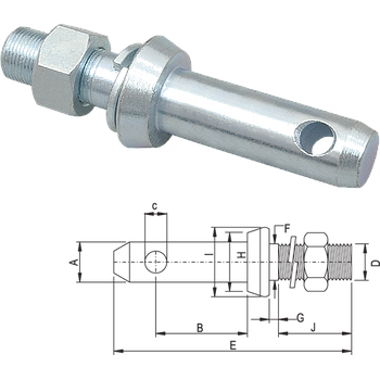 BULON CON ROSCA BRAZO INFERIOR 25x146 mm