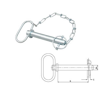 BULON 30X183 mm ASA OVALADA Y PASADOR CON CADENA HPWLP30183D