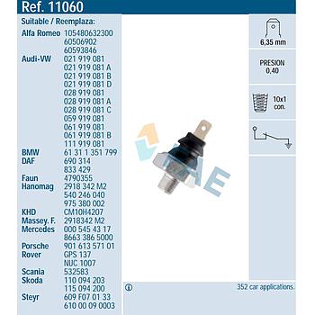 Sensor presión aceite FAE 11060 Massey Ferguson