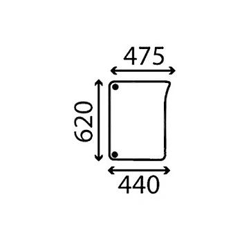 CRISTAL FRONTAL INFERIOR DERECHO TINTADO - ABOMBADO Adapt. a JOHN DEERE Series 6000 / 6010 / 6020 / 6030