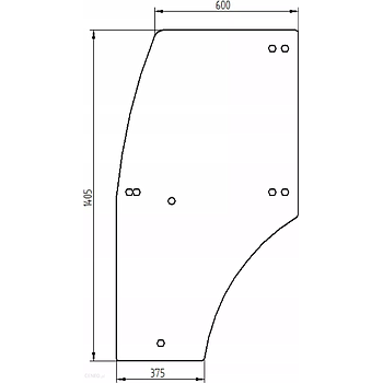 CRISTAL PUERTA IZQUIERDA ADAPTABLE A JOHN DEERE Series 5005/5015