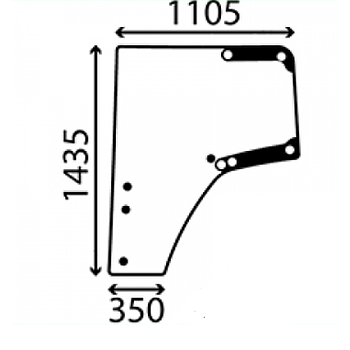 CRISTAL PUERTA IZQUIERDA Adaptable a JOHN DEERE Series 6030/7030